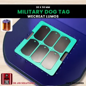 WeCreat Lumos Dog Tag Jig | Laser Engraving Fixture | 30x50mm Military Tags