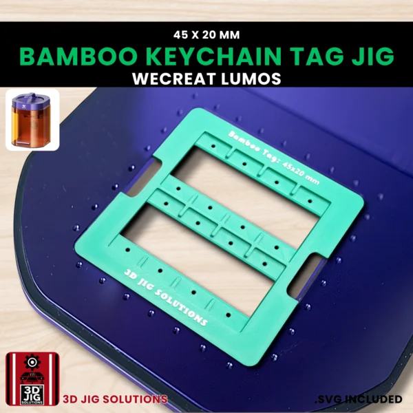 WeCreat Lumos Bamboo Tags Laser Engraving Jig | 45mm x 20mm Alignment Fixture - Image 2