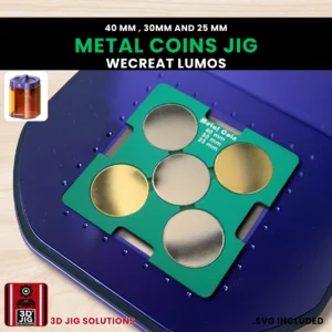 WeCreat Lumos Coin Laser Engraving Jig: Round Tags, Pendants | 3 Sizes (40mm, 30mm, 25mm)