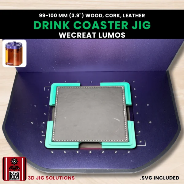 WeCreat Lumos Drink Coaster Jig | 3.9" Round & Square Template - Image 3