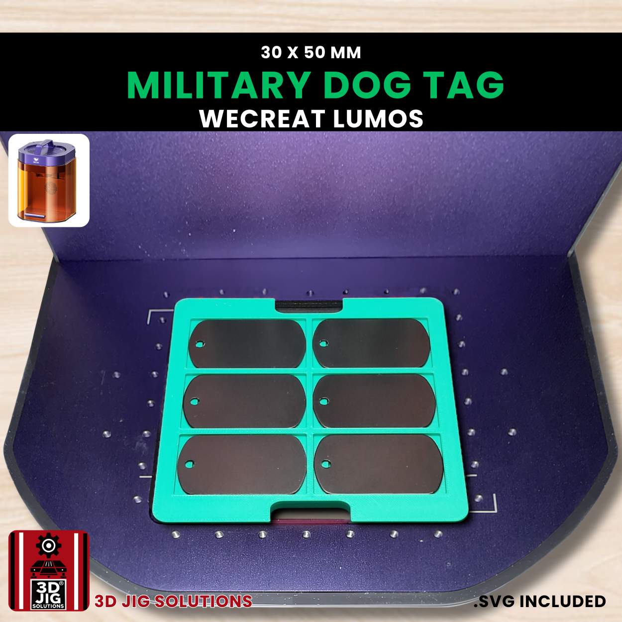Military dog tag laser engraving jig