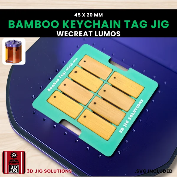 WeCreat Lumos Bamboo Tags Laser Engraving Jig | 45mm x 20mm Alignment Fixture - Image 3