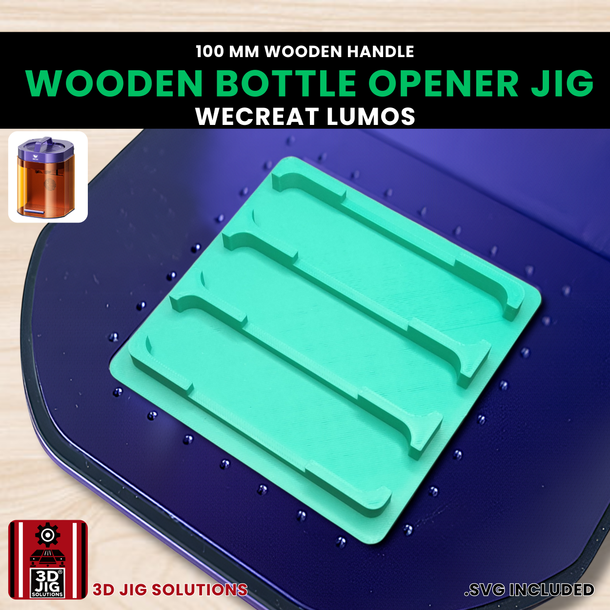 WeCreat Lumos Bottle Opener Jig | 100mm Wooden Handle Template - Image 3