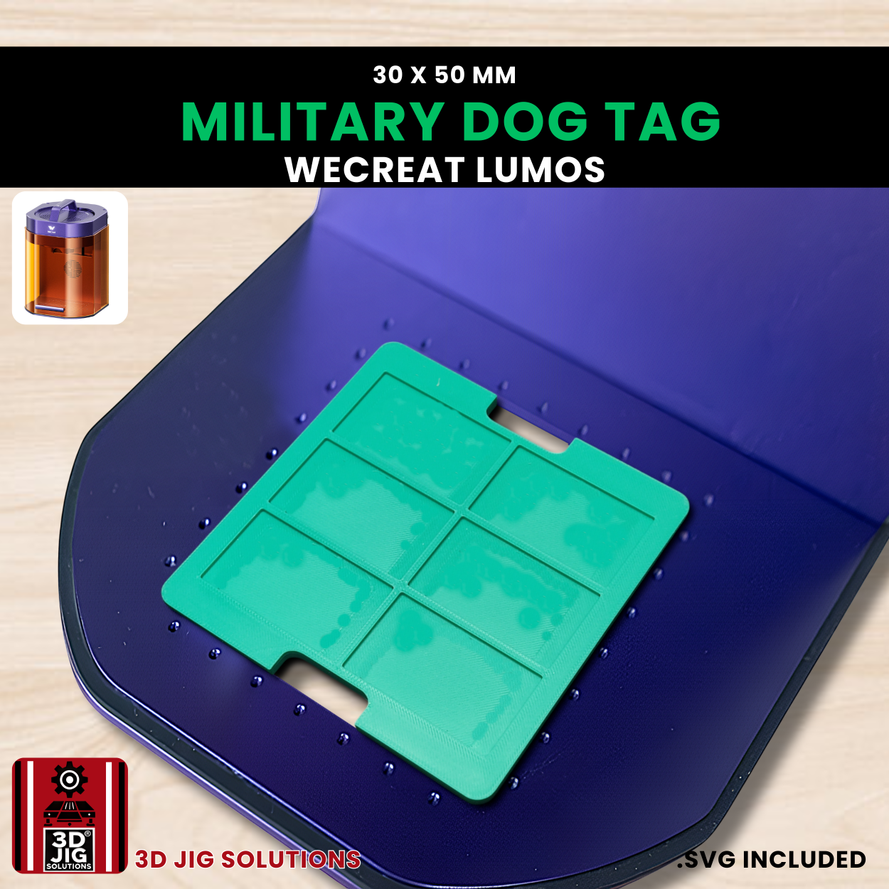 Laser jig for 50x30mm aluminum tags