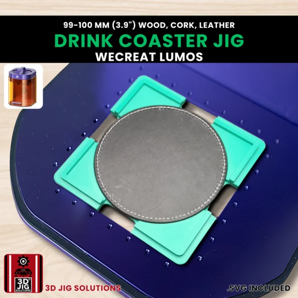 WeCreat Lumos Drink Coaster Jig | 3.9" Round & Square Template - Image 6