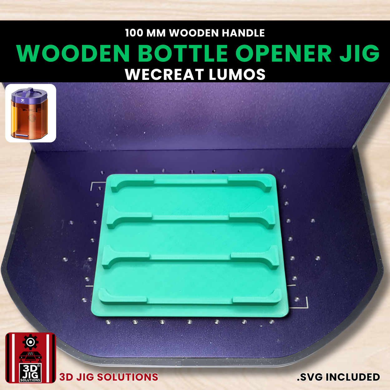 WeCreat Lumos Bottle Opener Jig | 100mm Wooden Handle Template - Image 6