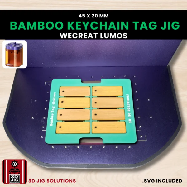 WeCreat Lumos Bamboo Tags Laser Engraving Jig | 45mm x 20mm Alignment Fixture - Image 7