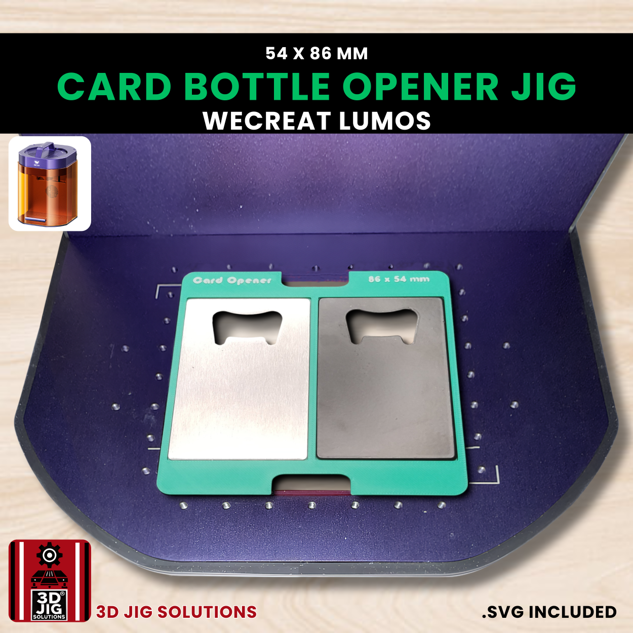 3D printed Lumos jig for metal cards