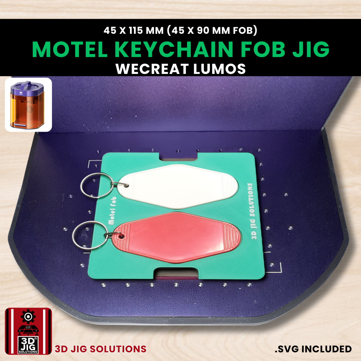 WeCreat Lumos keychain engraving setup
