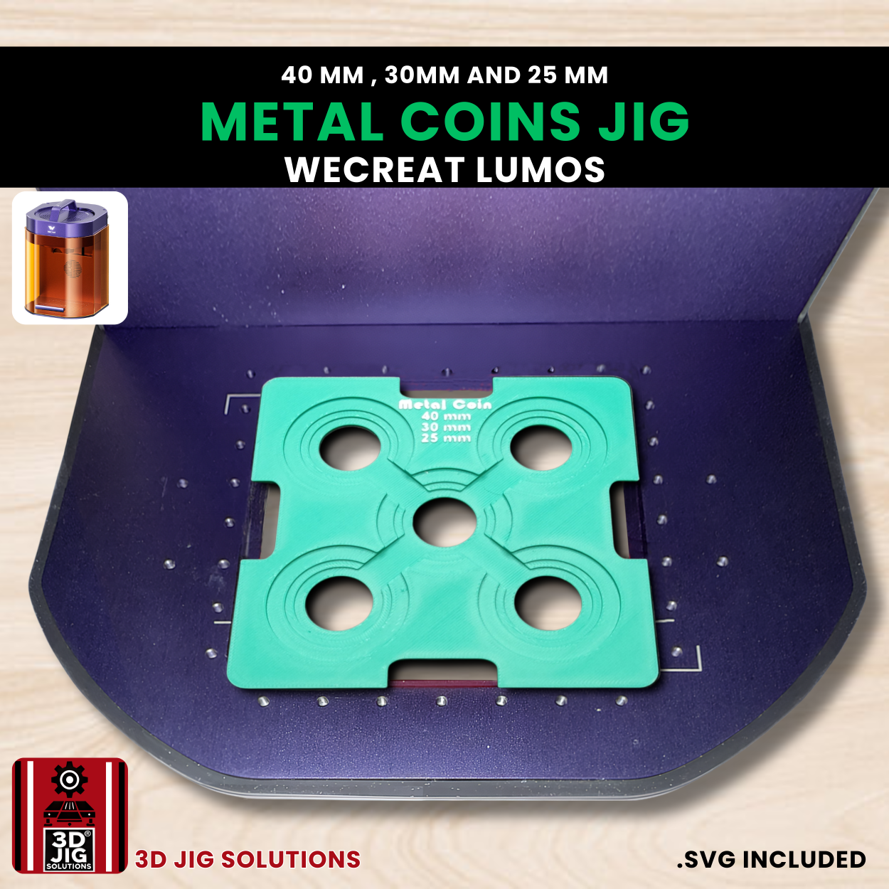 40mm coin engraving jig for Lumos