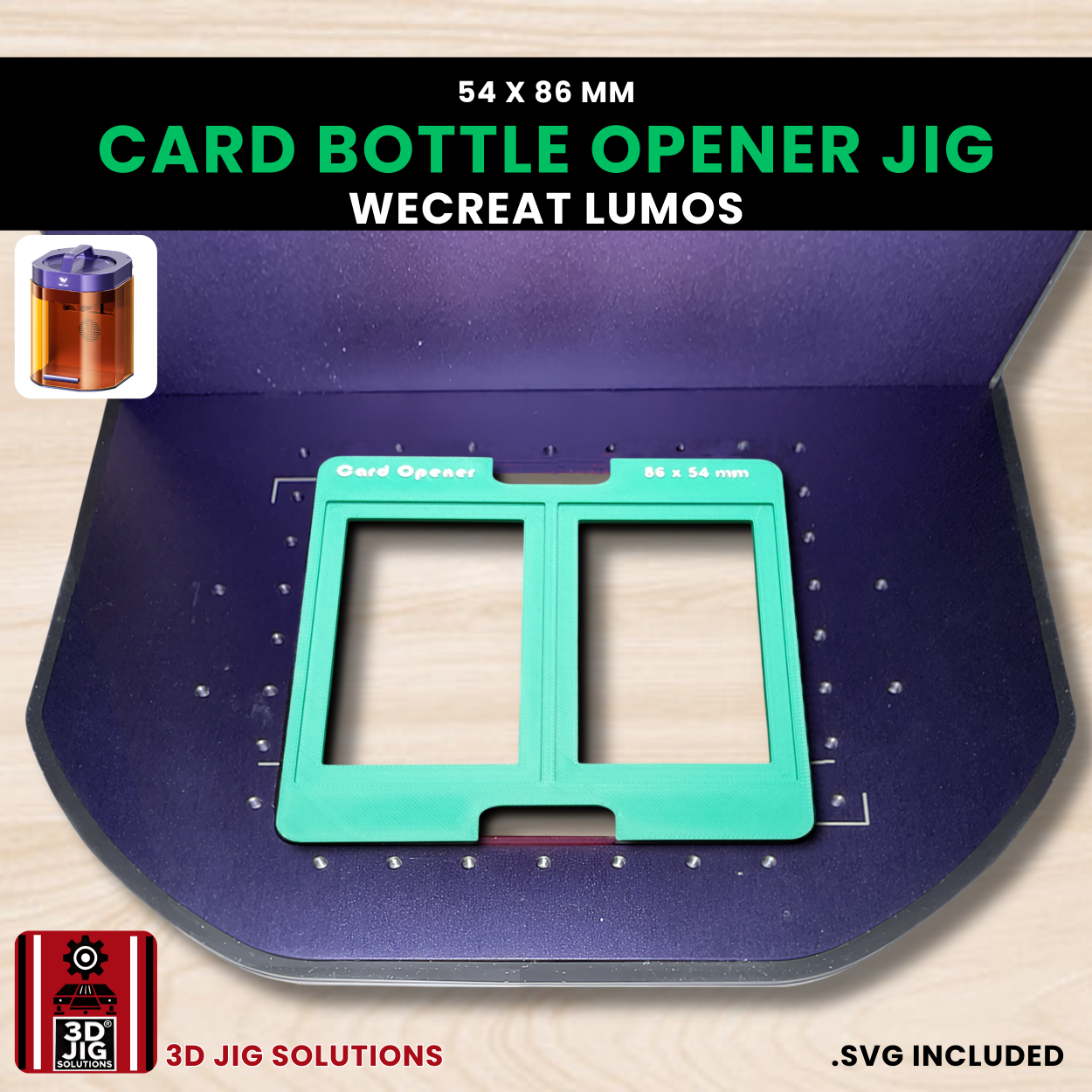 Lumos laser jig for credit card openers
